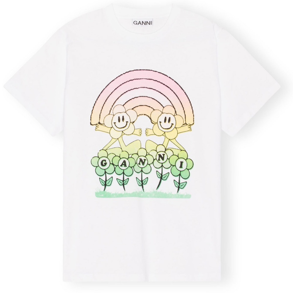 NEW WITH TAGS GANNI OVERSIZED GRAPHIC TEE - SIZE XS